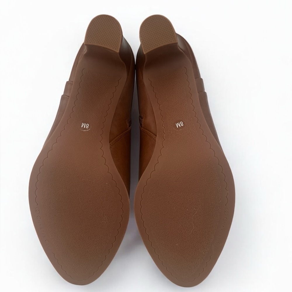 CHARTER CLUB Womens Brown Comfort Almond Toe Block Heel Zip-Up Booties Size 8 - Picture 4 of 5